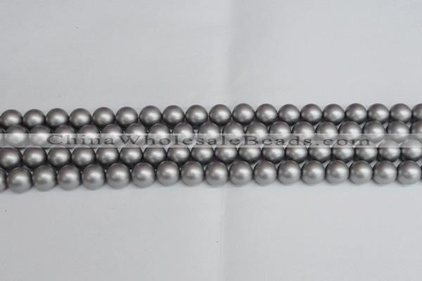 CSB1442 15.5 inches 8mm matte round shell pearl beads wholesale