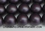 CSB1449 15.5 inches 12mm matte round shell pearl beads wholesale