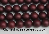 CSB1450 15.5 inches 4mm matte round shell pearl beads wholesale