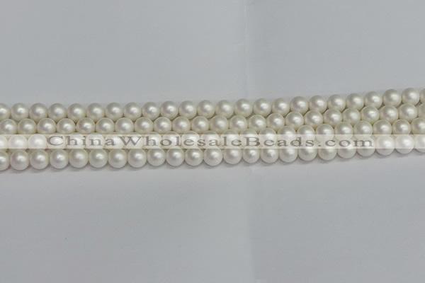 CSB1600 15.5 inches 4mm round matte shell pearl beads wholesale