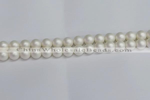 CSB1603 15.5 inches 10mm round matte shell pearl beads wholesale