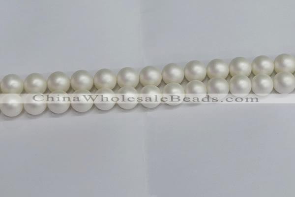 CSB1604 15.5 inches 12mm round matte shell pearl beads wholesale