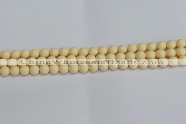 CSB1611 15.5 inches 6mm round matte shell pearl beads wholesale