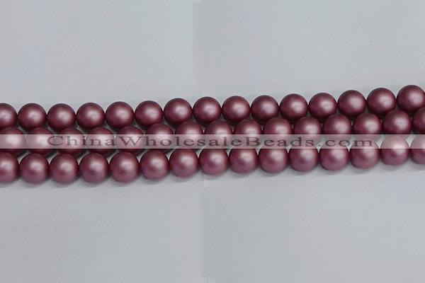 CSB1643 15.5 inches 10mm round matte shell pearl beads wholesale