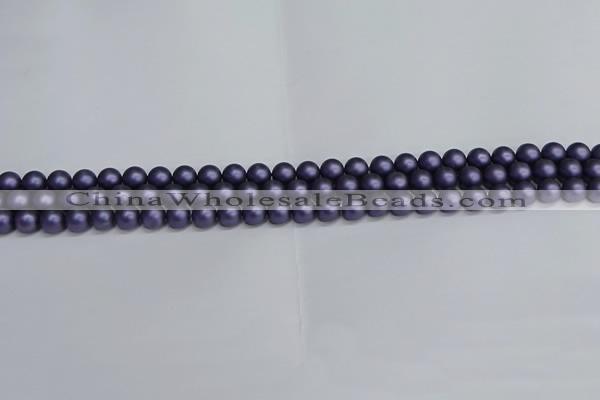 CSB1650 15.5 inches 4mm round matte shell pearl beads wholesale