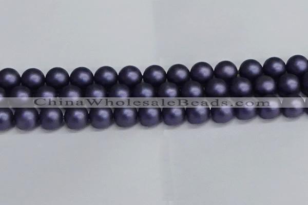 CSB1665 15.5 inches 14mm round matte shell pearl beads wholesale