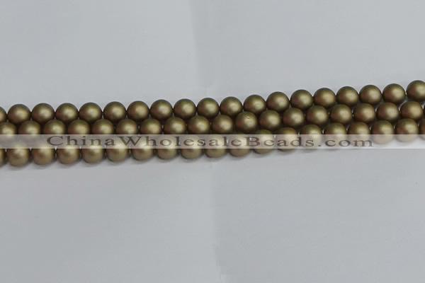 CSB1672 15.5 inches 8mm round matte shell pearl beads wholesale