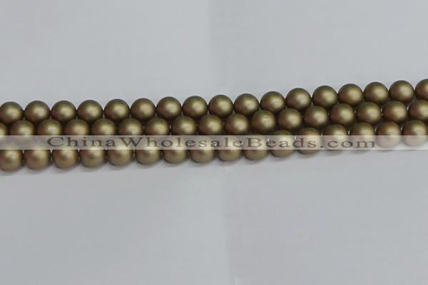 CSB1673 15.5 inches 10mm round matte shell pearl beads wholesale