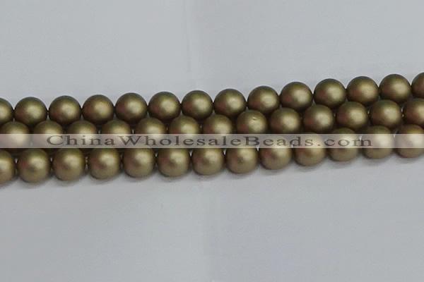 CSB1675 15.5 inches 14mm round matte shell pearl beads wholesale