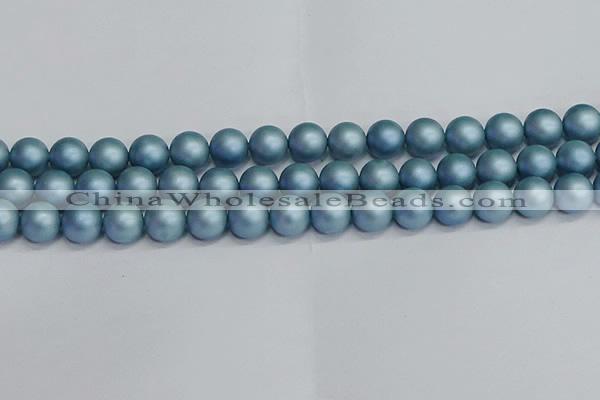 CSB1714 15.5 inches 12mm round matte shell pearl beads wholesale