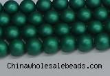 CSB1760 15.5 inches 4mm round matte shell pearl beads wholesale