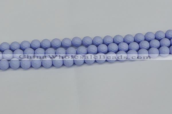 CSB1961 15.5 inches 6mm faceted round matte shell pearl beads