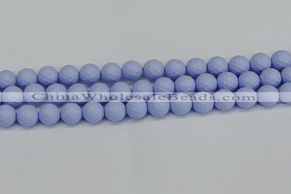 CSB1963 15.5 inches 10mm faceted round matte shell pearl beads