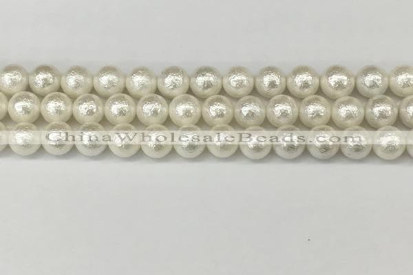 CSB2202 15.5 inches 8mm round wrinkled shell pearl beads wholesale