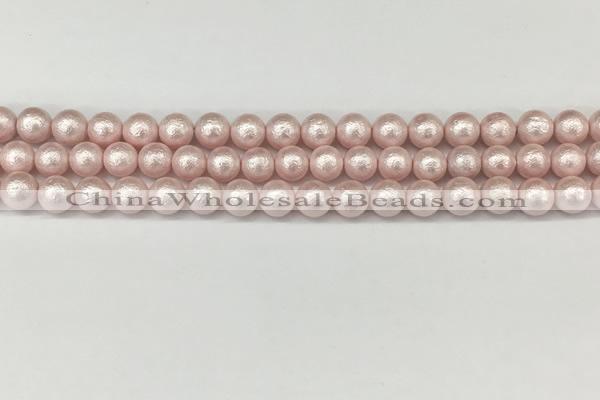 CSB2231 15.5 inches 6mm round wrinkled shell pearl beads wholesale