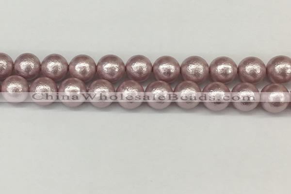 CSB2245 15.5 inches 14mm round wrinkled shell pearl beads wholesale