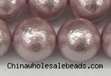 CSB2246 15.5 inches 16mm round wrinkled shell pearl beads wholesale