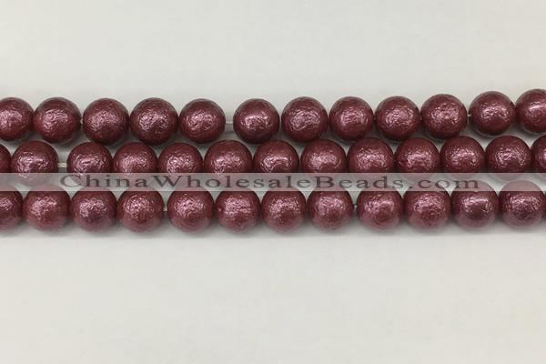 CSB2263 15.5 inches 10mm round wrinkled shell pearl beads wholesale