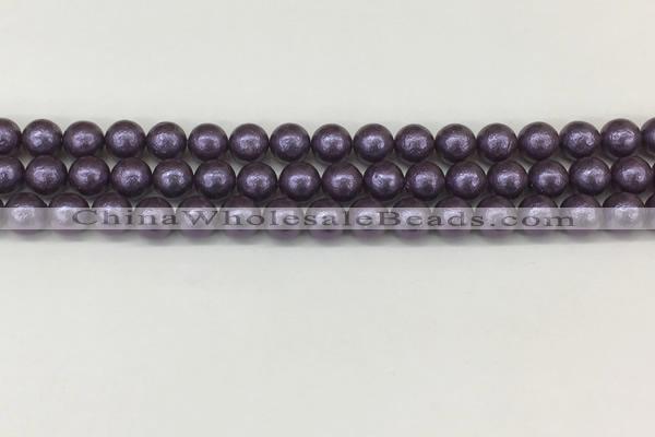 CSB2270 15.5 inches 4mm round wrinkled shell pearl beads wholesale