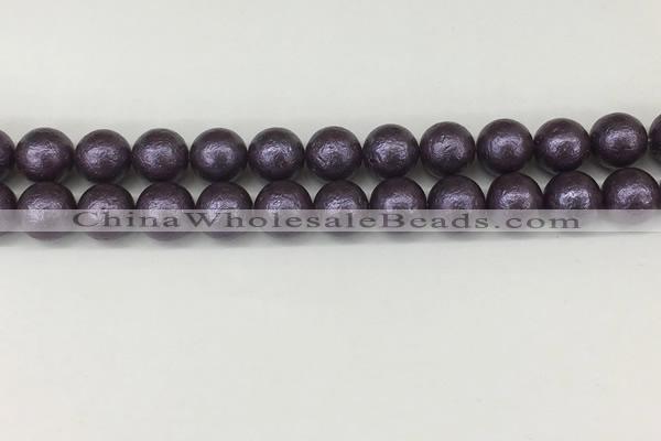 CSB2273 15.5 inches 10mm round wrinkled shell pearl beads wholesale