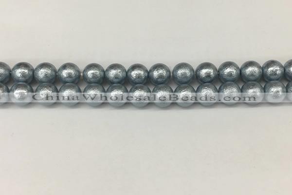 CSB2282 15.5 inches 8mm round wrinkled shell pearl beads wholesale