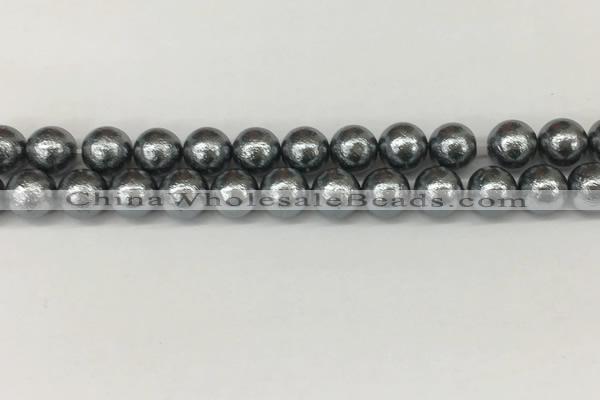 CSB2292 15.5 inches 8mm round wrinkled shell pearl beads wholesale