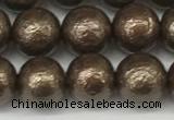 CSB2312 15.5 inches 8mm round wrinkled shell pearl beads wholesale