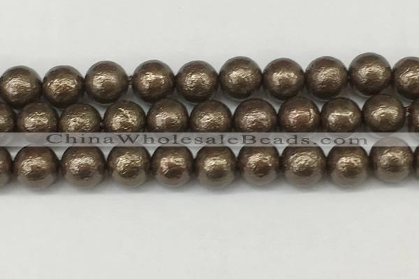 CSB2315 15.5 inches 14mm round wrinkled shell pearl beads wholesale