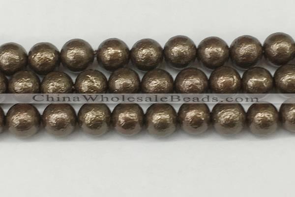 CSB2316 15.5 inches 16mm round wrinkled shell pearl beads wholesale