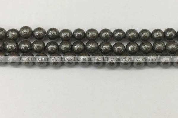 CSB2322 15.5 inches 8mm round wrinkled shell pearl beads wholesale