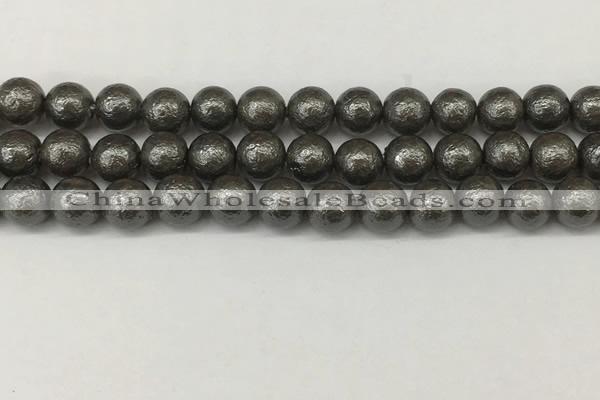 CSB2323 15.5 inches 10mm round wrinkled shell pearl beads wholesale