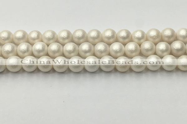 CSB2362 15.5 inches 8mm round matte wrinkled shell pearl beads