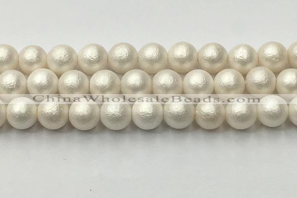 CSB2365 15.5 inches 14mm round matte wrinkled shell pearl beads