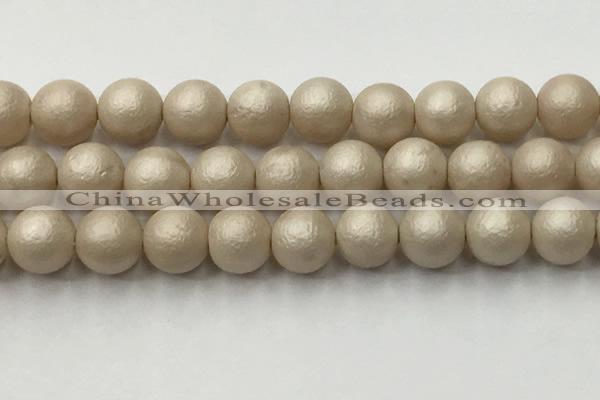 CSB2376 15.5 inches 16mm round matte wrinkled shell pearl beads