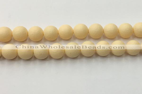 CSB2386 15.5 inches 16mm round matte wrinkled shell pearl beads