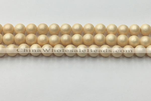 CSB2391 15.5 inches 6mm round matte wrinkled shell pearl beads