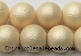 CSB2394 15.5 inches 12mm round matte wrinkled shell pearl beads