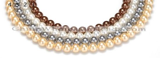 CSB24 16 inches 12mm round shell pearl beads Wholesale