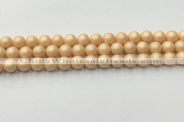 CSB2401 15.5 inches 6mm round matte wrinkled shell pearl beads