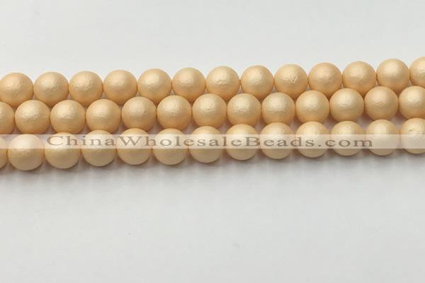 CSB2402 15.5 inches 8mm round matte wrinkled shell pearl beads