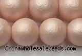 CSB2414 15.5 inches 12mm round matte wrinkled shell pearl beads