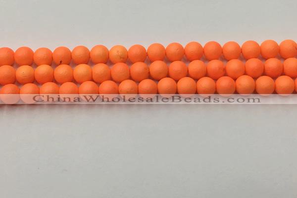 CSB2431 15.5 inches 6mm round matte wrinkled shell pearl beads