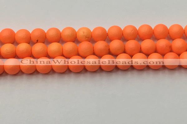 CSB2433 15.5 inches 10mm round matte wrinkled shell pearl beads