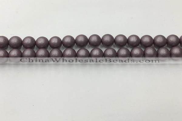 CSB2442 15.5 inches 8mm round matte wrinkled shell pearl beads