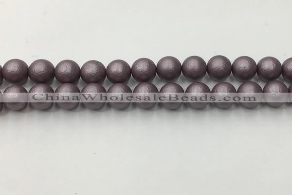 CSB2444 15.5 inches 12mm round matte wrinkled shell pearl beads