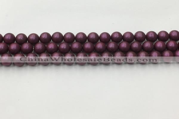 CSB2461 15.5 inches 6mm round matte wrinkled shell pearl beads