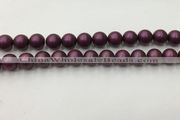 CSB2462 15.5 inches 8mm round matte wrinkled shell pearl beads