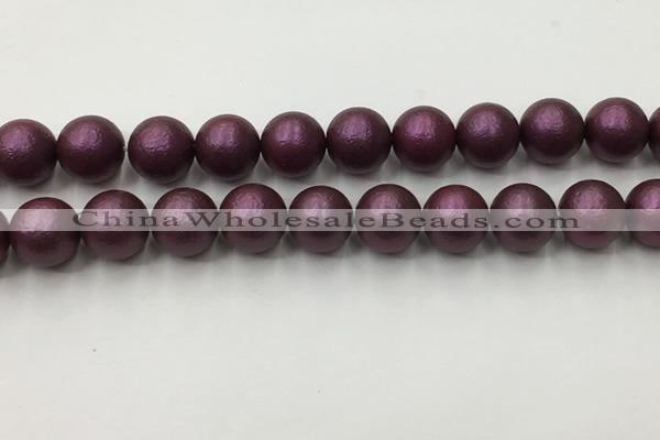 CSB2465 15.5 inches 14mm round matte wrinkled shell pearl beads