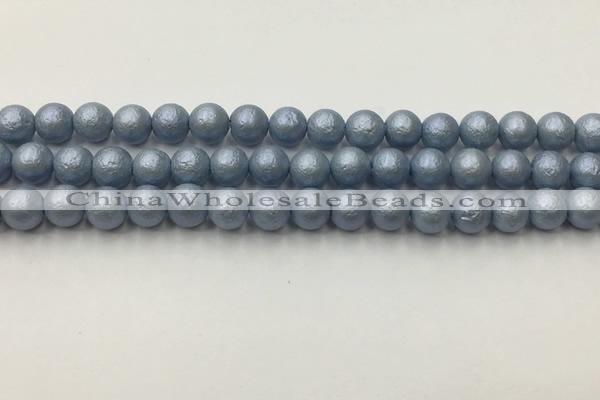 CSB2472 15.5 inches 8mm round matte wrinkled shell pearl beads