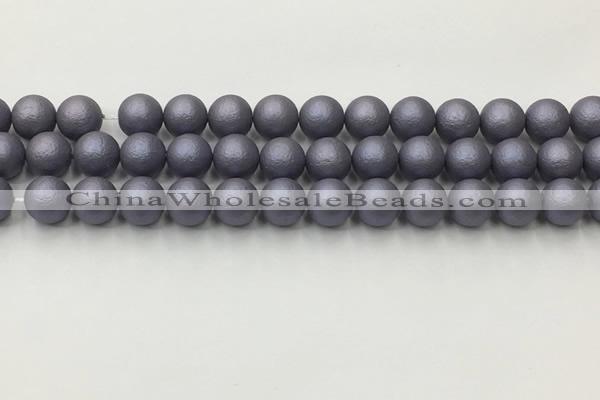 CSB2482 15.5 inches 8mm round matte wrinkled shell pearl beads